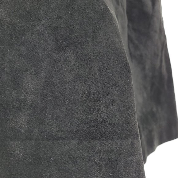 Mil-Idee Zara Vintage High Waisted Pleated Suede Shorts Black Pockets 90's - Picture 2 of 14